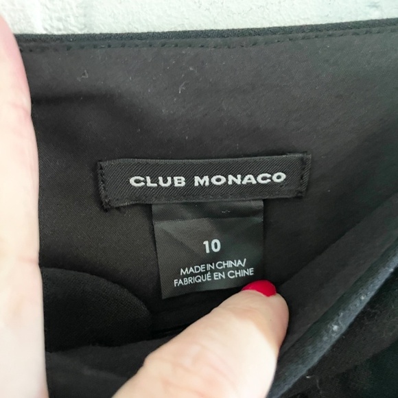 Club Monaco Women’s Dress Pants Black Wide leg Pockets Fluid Dide Stripes Sz 10 - Picture 5 of 12